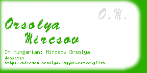 orsolya mircsov business card